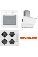 Silverline Beyaz Cam Ankastre Set (BO6275W01 - CS5349W01 - 3420 Classy)