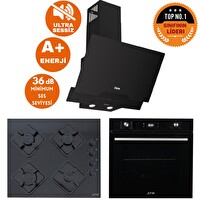 Ferre Ve AFM Tech Markalı Lia Sessiz Turbo Dijital Siyah Ankastre Set (D063-SA - FM7700 - FM-BD2200)