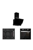 Silverline Siyah Cam Ankastre Set (BO6504B01 - CS5343B01 - 3490 Oslo 60)