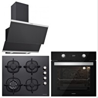 Silverline Siyah Cam Ankastre Set (BO6504B01 - CS5429B01 - 3420 Classy)
