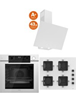 Ferre Steam Plus Serisi 3'lü Cam Ankastre Set QEP64CB-SS206-D078SA