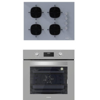 Silverline 2'li Gri Cam Ankastre Set BO6502S02 Dijital Fırın CS5665S01 65 CM Cam Ocak