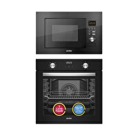 Simfer 8208 0-8 Fonksiyon QS Siyah Cam Ankastre Fırın Turbo Dijital - 2320 Siyah 23 L Mikrodalga Fırın