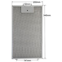 Esty 3471 Uyumlu Davlumbaz Tel Filtre 20x34,5 cm