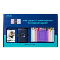 Fujifilm Instax Mini Link 2 Uzay Mavisi Akıllı Telefon Yazıcısı Bundle Box