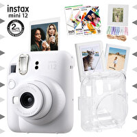 Instax Mini 12 Beyaz Fotoğraf Makinesi 30'lu Film Albüm Mandal Çerçeve ve Kılıf Mega Set 2