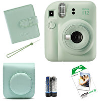 Fujifilm Instax Mini 12 Yeşil Fotoğraf Makinesi-Askı-Pil-Çanta-10’lu Film-Albüm Seti