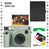 Fujifilm Instax Wide 400 Yeşil Fotoğraf Makinesi - 20'li Film ve Deri Albüm Hediye Seti