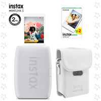 Fujifilm Instax Mini Link 3 Beyaz Akıllı Telefon Yazıcısı Beyaz Çanta ve 20'li Mini Film