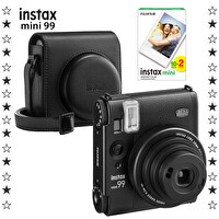 Fujifilm Instax Mini 99 Siyah Fotoğraf Makinesi 20'li Film ve Deri Kılıf Seti