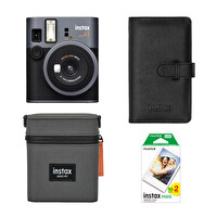 Fujifilm Instax Mini 41 Siyah Şipşak Fotoğraf Makinesi 20'li Film Çanta ve Laporta Albüm Hediye Seti