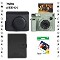 Fujifilm Instax Wide 400 Yeşil Fotoğraf Makinesi Deri Çanta Albüm ve 20'li Film Hediye Seti - FOTSI218-S4-20-DA-DK