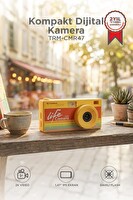 Torima CMR47 Life Dijital Kamera Selfie Video Vlog Kamerası Mini Fotoğraf Makinesi Sarı