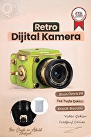 Torima CMR48 Vintage Dijital Kamera Selfie Video Vlog Kamerası Fotoğraf Makinesi Açık Yeşil