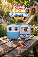 Başkenttekno CMR21 Çocuk Termal Baskılı Dijital Fotoğraf ve Video Kamerası Mavi