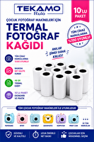 Tekamo Çocuk Fotoğraf Makinesi Kağıdı Tüm Mini Cihazlara Uyumlu 10 Adet