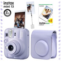 Fujifilm Instax Mini 13 Büyüleyici Mor Fotoğraf Makinesi Deri Çanta Kıskaç ve 20'li Film Hediye Seti