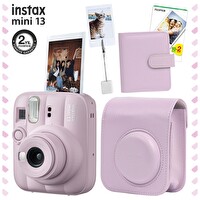 Fujifilm Instax Mini 13 Şeker Pembesi Fotoğraf Makinesi Deri Çanta Albüm Kıskaç ve 20'li Film Hediye Seti
