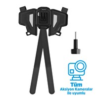 Telesin GoPro Motor Kask Çene Bağlantı Aparatı Gümüş Gri (GoPro Hero12-Hero11-Hero10/9/8/Max 360/Osmo Action)