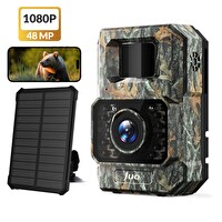 Juo 850WS Güneş Enerjili Fotokapan 48 MP Full HD WiFi Hareket Sensörlü Gece Görüşlü IP66 Su Geçirmez