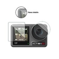 Rova DJI Osmo Action 5 Pro Uyumlu Şeffaf Ekran koruyucu Nano Jelatin