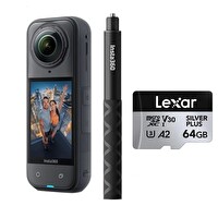Insta360 X5 8K 360 Aksiyon Kamerası - Standart Selfie Çubuğu - 64GB Hafıza Kartlı Set