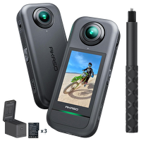 Akaso 360 Creator Combo 5.7K 360° Video 48 MP Sensör 72 MP 360° Fotoğraf AI Takip Aksiyon Kamera