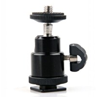 Ayex Tripod / Monopod ve Hot Shoe Uyumlu Ayarlanabilir Mini Kafa