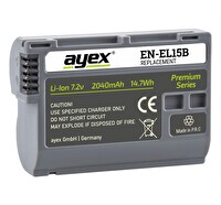 Ayex EN-EL15B Nikon Z6 / Z7 / V1 / D7500 / D7200 / D7100 / D7000 / D500 / D750 / D800 / D600 / Uyumlu Batarya