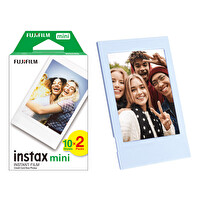Fujifilm Instax Mini 12 Makine Uyumlu 20'li Film ve Mavi Fotoğraf Çerçevesi