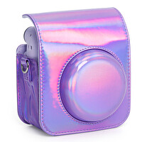 Fujifilm Instax Mini 12 Makine Uyumlu Lila Parlak Deri Kılıf