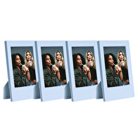 Fujifilm Instax Mini Film Uyumlu Mavi 4'lü Klasik Fotoğraf Çerçeve Seti