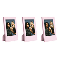 Fujifilm Instax Mini Film Uyumlu Pembe 3'lü Klasik Fotoğraf Çerçeve Seti