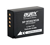 Ayex NP-W126S NP-W126 Fujifilm X-Pro3 X-E3 X-T2, X-T3 X100F X-Pro2 X-T20 X-T30 Uyumlu Batarya