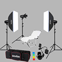 Godox E250 3'lü Paraflaş Set ve Çekim Masası 60x130 CM