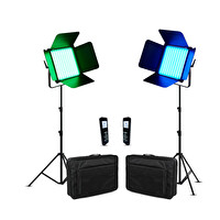 GDX CF-1000R RGB 2'li Rgb Led Video Işık Seti