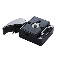 Ayex QR-02 323 Tip Quick Release Alüminyum Gövde 1/4" Üst Vida -  3/8" Alt Giriş Plaka Tripod Adaptörü
