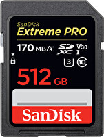 Sandisk Extreme Pro SDSDXXY-512G-GN4IN 512 GB 170 MB/s V30 UHS-I U3 SDXC Card Hafıza Kartı