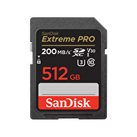 Sandisk Extreme Pro 512 GB 200/140MB/S SDXC V30 UHS-I U3 Hafıza Kartı SDSDXXD-512G-GN4IN