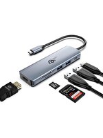 Aggiy AG-SD51 Type-C To 2xUSB-A 3.0 4K HDMI TF SD Kart Okuyucu Dönüştürücü Hub