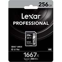 Lexar 256 GB 1667X 250MB/s UHS-II V60 SDXC Hafıza Kartı