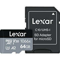 Lexar LMS1066064G-BNANG 64 GB MicroSDXC 1066x 160MB/s Hafıza Kartı