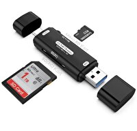 LivX Type C To USB 3.0 Çevirici 5 Gbps OTG Micro SD Kart Okuyucu