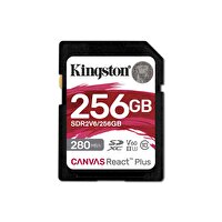 Kingston Canvas React Plus SDR2V6/256GB 256 GB Class 10 V60 UHS-II 280 MB/s 150 MB/s SD Kart