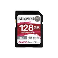 Kingston Canvas React Plus SDR2V6/128GB 128 GB Class 10 V60 UHS-II 280 MB/s - 100 MB/s SD Kart