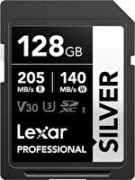 Lexar 128GB Silver Plus SD UhsI V30 U3 205MB/S Hafıza Kartı