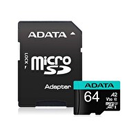 Adata AUSDX64GUI3V30SA2-RA1 Premier Pro 64 GB SDXC/SDHC U3/V30S Micro SD Kart