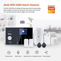 Yeco SAS-10 Akıllı Alarm Sistemi Wifi 4G GSM Hareket ve Kapı Pencere Sensörlü Mobil Uyumlu