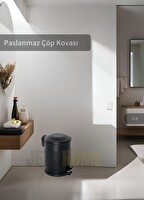 Jet's Home Pedallı Banyo Çöp Kovası Paslanmaz 5 Lt Mutfak Çöp Kutusu Siyah