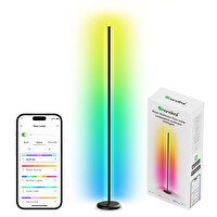 Nanoleaf Akıllı RGBW LED Dikey Yer Lambası Köşe Lambaderi Siyah - Matter Ve Apple Home Destekli